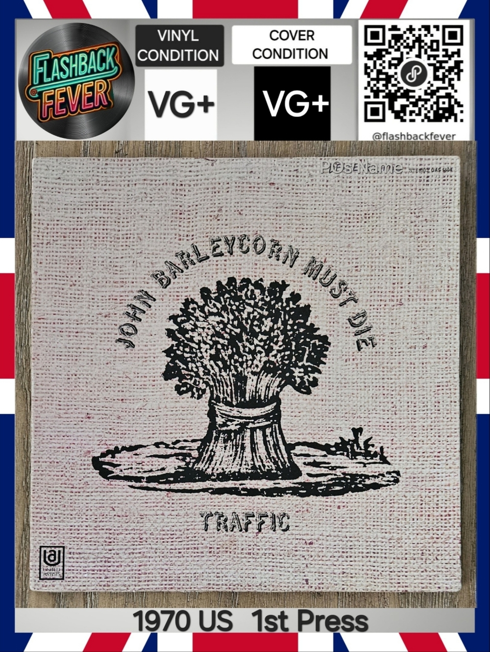 TRAFFIC•John Barleycorn Must Die•June 1970 US Stereo (#UAS 5504) RC, 1st Press